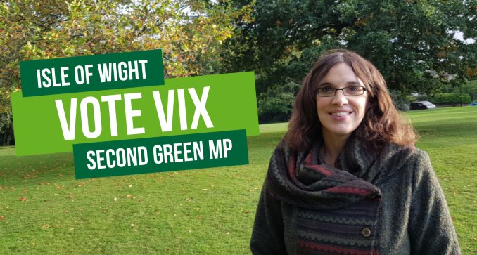 Campaign poster to get Vix Lowthion elected as the Member of Parliament for Isle of Wight 